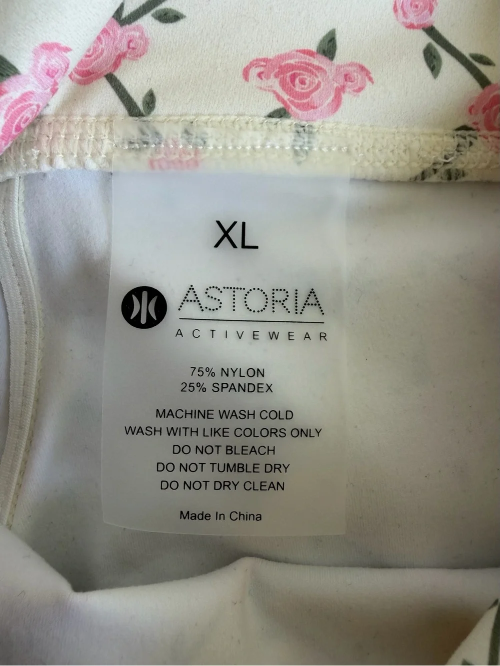NWT Astoria Activewear Floral Rose Trellis High Waist Bike Shorts XL